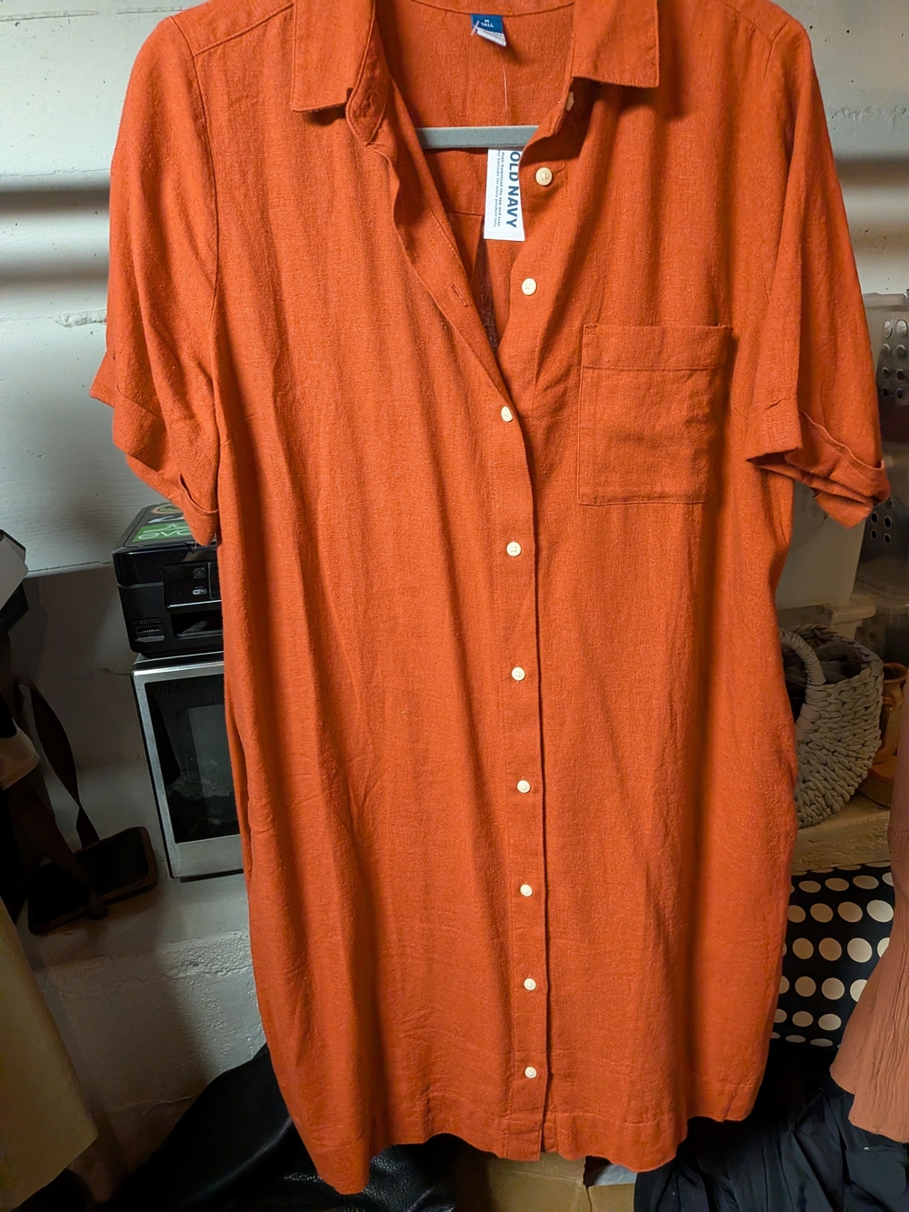 Old Navy Short-Sleeve Button-Up Dress - Burnt Orange